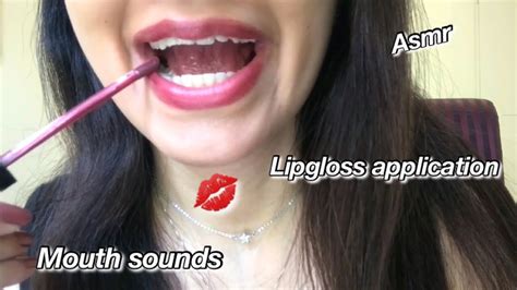 ASMR Up Close Lipgloss Application Mouth Sounds And Soft Kisses