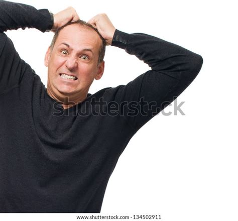 Portrait Angry Man Pulling His Hair Stock Photo 134502911 Shutterstock