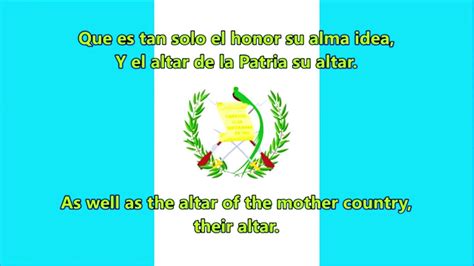 Himno Nacional Guatemala National Anthem Of Guatemala English
