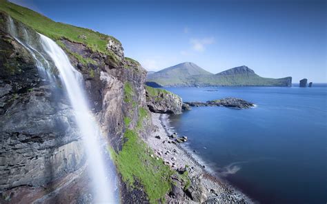 Time Lapse Photography Of Waterfalls Waterfall Beach Mountains