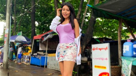 Beautiful Burmese Girl In A Rainy Market Youtube