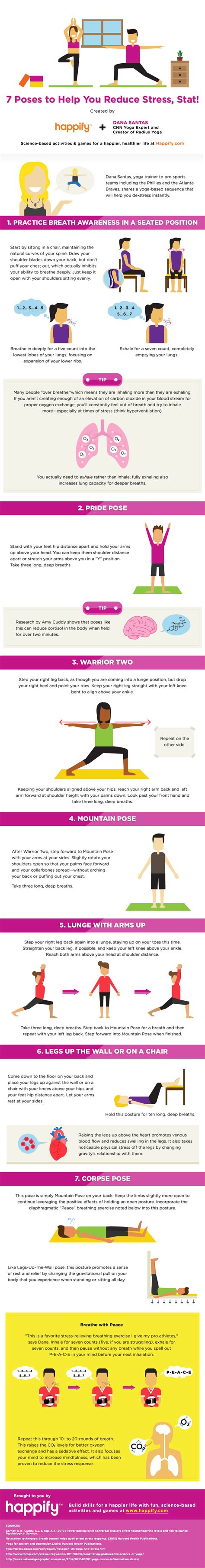 7 Exercises For Reducing Stress Infographic