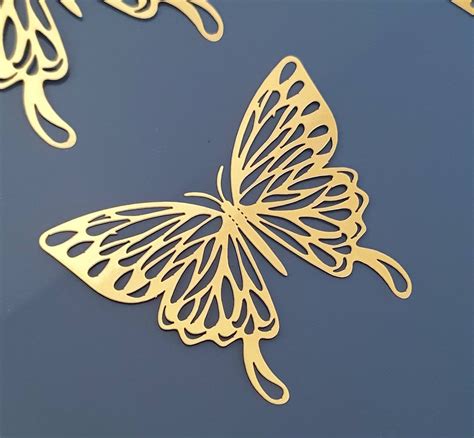 3d Butterfly Wall Art Pack Of 12 Gold Type A Etsy