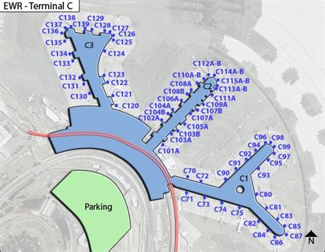 Newark Liberty Airport Ewr Terminal C Map