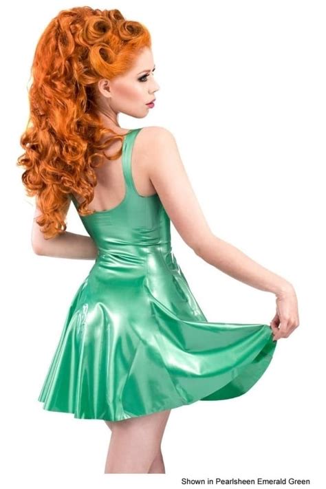 Womens Latex Dresses Flared Swing Designs Hand Tailored In England