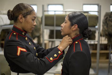 Female Marines Don New Dress Coat Designed To Mirror Male
