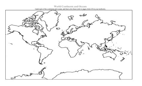 Printable Blank Map Of Continents And Oceans