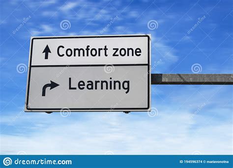 Road Sign With Words Comfort Zone And Learning White Two Street Signs