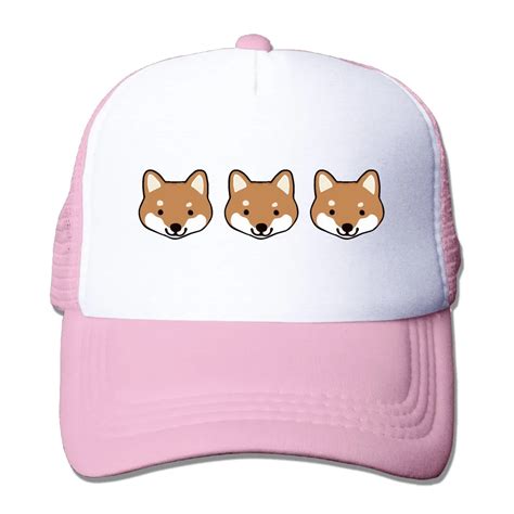 Summer Unisex Shiba Inu Faces Polyester Mesh Hat Vintage Graphic