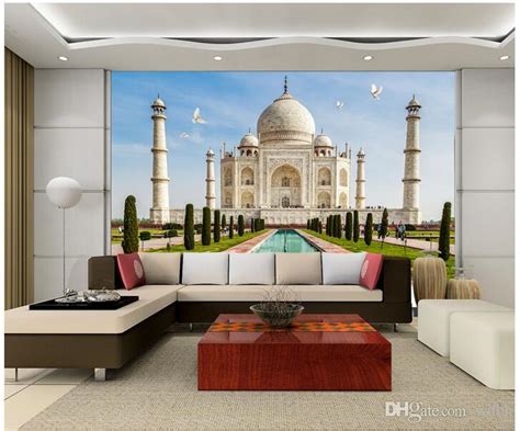 Wdbh Custom Photo 3d Wallpaper Indian Taj Mahal Tv Background Painting