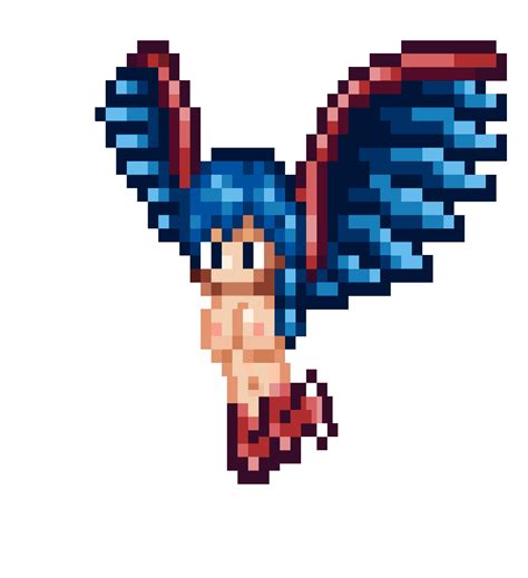 Rule 34 Animated Bouncing Breasts Flying  Harpy Monster Girl Pixel Art Terraria Terraria