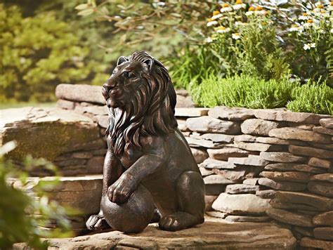 30in Lion Statue Outdoor Living Outdoor Decor Lawn Ornaments