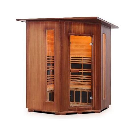 4 Person Corner Rustic Canadian Cedar Sauna Indoor By Enlighten