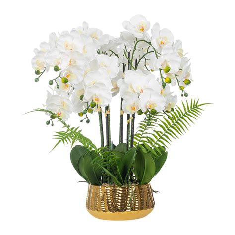 Vanity Art Faux Phalaenopsis Orchid Floral Arrangement In Ceramics Vase Wayfair