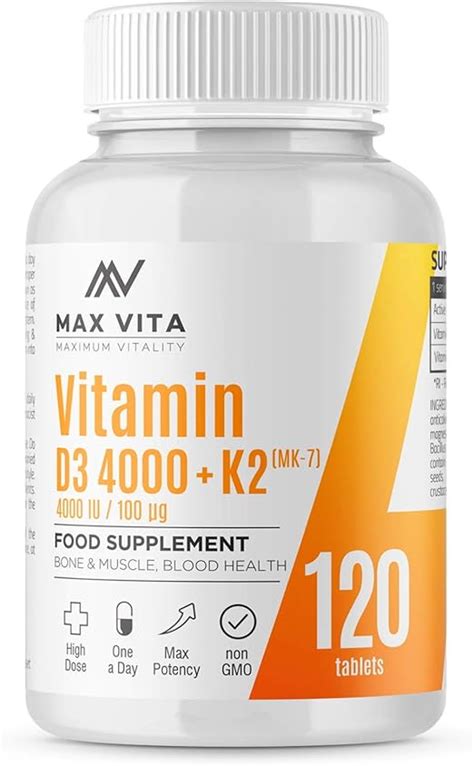 Vitamin D Iu K Mk Mcg High Strength Vit D K Menaquinone From Natto Bones Muscle