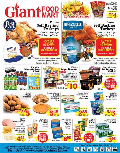 Giant Food Mart Thanksgiving Sales Starts Today! - THE WELLSVILLE SUN