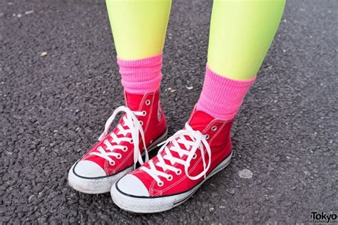Pink Socks And Chuck Taylor Converse Tokyo Fashion