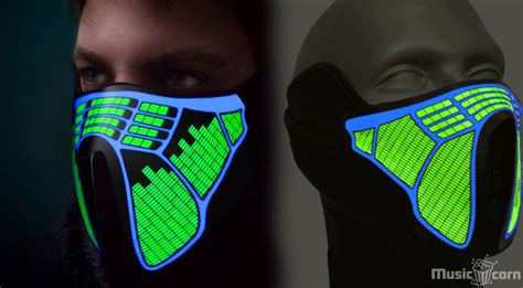 Face Mask With Led Sound Activated Musiccorn