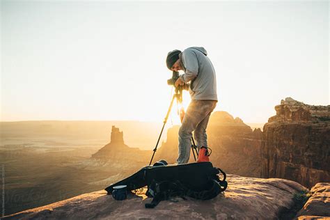 Photographer At Sunset In The Desert By Stocksy Contributor Juno