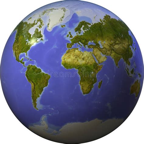 Globe Shaded Relief On One Side Of A Sphere Globe Showing The Whole