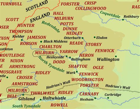 North East Surnames Milburn Maddison Englands North East