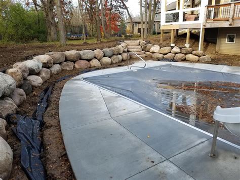 Pool Deck Retaining Wall in Lakeville | NS Landscapes