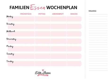 Mit diesem simplen Wochenplan essen Kinder gesund & lecker