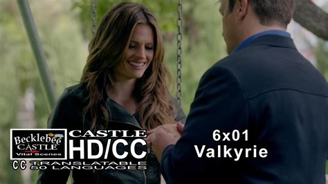 castle 6x01 valkyrie proposal scene beckett answer a resounding yes hd cc youtube
