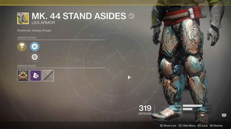 Destiny 2 Curse Of Osiris Exotic Mk 44 Stand Asides Titan Leg Armor