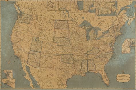 Hammonds Continental Map Of The United States