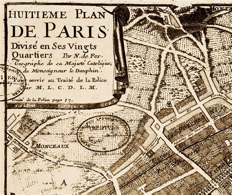 Vintage Paris Map Print 1705 Old World Map Of Paris France Street Map