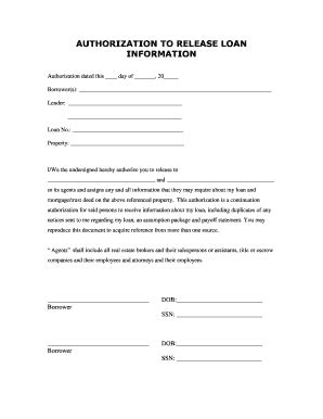 They make reference to a previous contact, for example, phone conversation, meeting, previous mail correspondence; Blank Authorization To Release Information Form - Fill ...