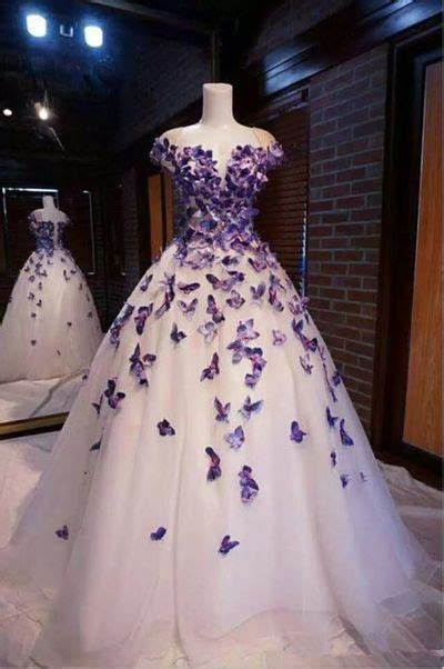 This is one of the wedding dress designs i did for my steampunk wedding, done in ink and marker. Purple Butterfly Appliques Prom Dress, Party Dress With ...