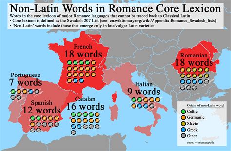 Non Latin Derived Words In The Core Vocabularies Of Modern Romance