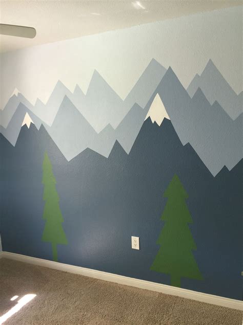 Safari & jungle room murals. Pic only: Mountain Wall Mural | Kids room murals, Boy room ...