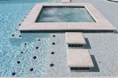 Pool steps swimming pools garden swimming pool and deck wooden floor swimming pool hotel swimming pool garden & pool wooden pool swimming pool pool handrails or rail pool stainless steel,swimming equipment,standard ladder with blue tile. Custom Gunite Pool with Steps and Seating, Spa with ...