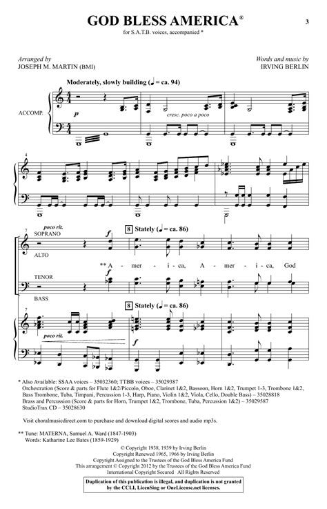 Piano Free Printable God Bless America Sheet Music Web Arrangement Piano Vocal