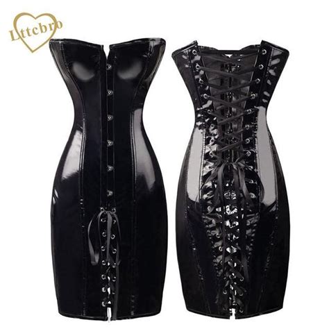 women s black pvc faux leather corset dress available in plus sizes corset dress women