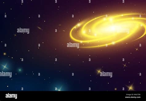 Spiral Galaxy In Space Illustration Of Milky Way Planets In Solar