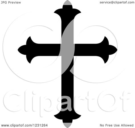 Maybe you would like to learn more about one of these? Clipart of a Black and White Christian Cross 21 - Royalty ...