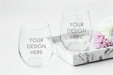 wine glass mockup stemless wine glass mockup  products design bundles stemless