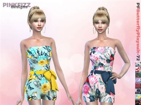 Butterfly Playsuit P72 By Pinkfizzzzz At Tsr Sims 4 Updates