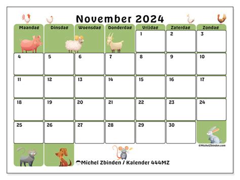 Kalender November 2024 444 Michel Zbinden NL