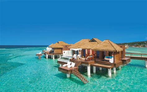 Sandals South Coast Resort Jamaica Caribbean Luxury Bungalows In Water