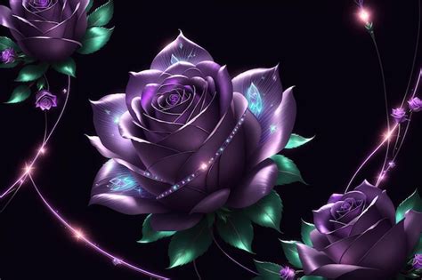 Premium Ai Image Purple Roses Wallpapers That Are High Definition And
