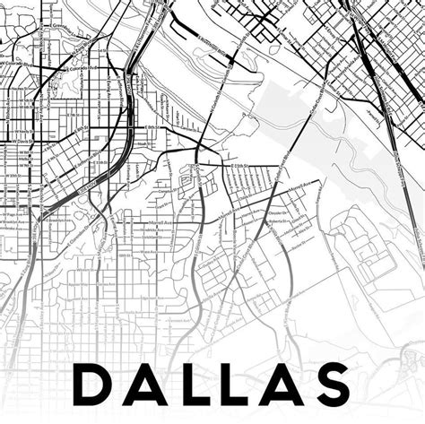 Dallas Map Print Dallas City Map Print Dallas Map T Etsy