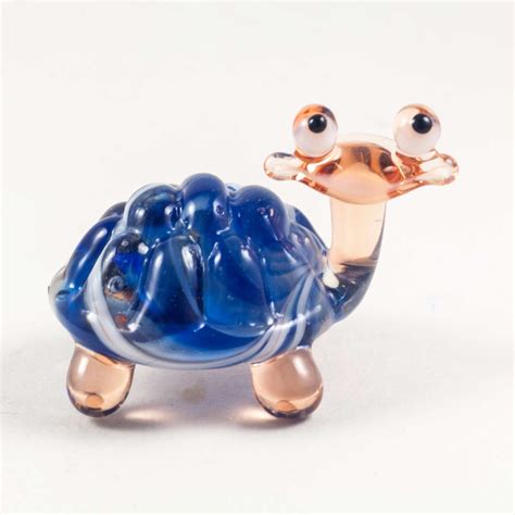 Set Of 3 Glass Turtle Figurine Blown Glass Turtle Miniature Etsy