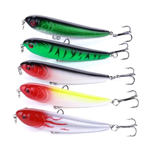 Hengjia 100pcs Pencil Minnow Lures Topwater Fishing Tackle Bass Bait