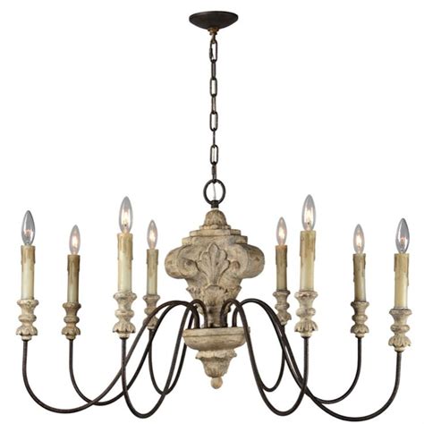 Charleston Chandelier Old Worn Finish 8 Bulb Fixture The Kings Bay
