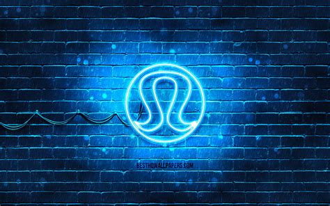 4k Free Download Lululemon Athletica Blue Logo Blue Brickwall